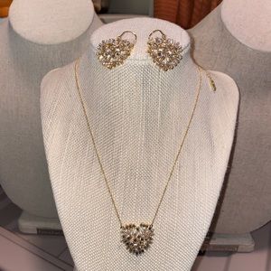 Heart Cluster Necklace and Earrings